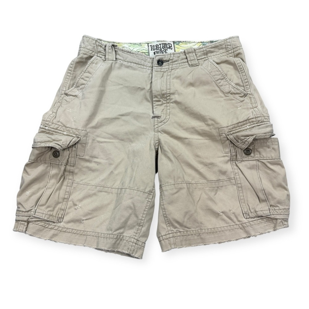 Y2K Hollister Cargo Shorts Men's Size 34 Beige Rugged Khaki Surf Skater